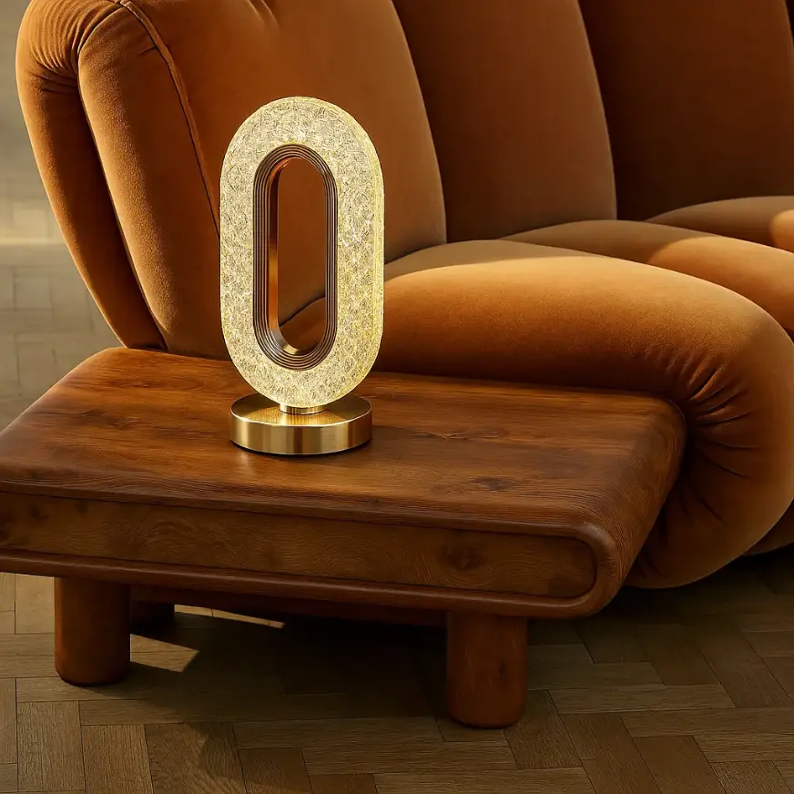 Oval Crystal Stand Night Lamp | LED Touch Night Lamp | Decorative for Desk and Table