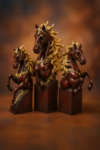 ROYAL ENCHANTED GOLDEN MANE HORSE SETS OF 3